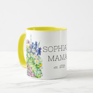 New Mama mug, colourful wildflowers Mug