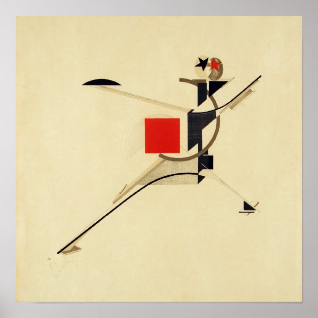 New Man by El Lissitzky Abstract Poster (Front)