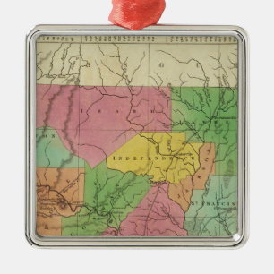 New Map Of Arkansas 2 Metal Ornament