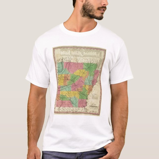 New Map Of Arkansas 2 T-Shirt (Front)