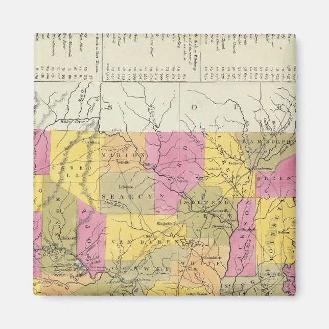 New Map Of Arkansas Magnet (Front)