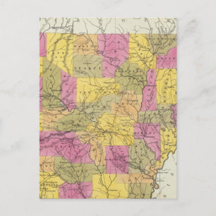 New Map Of Arkansas Postcard