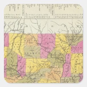 New Map Of Arkansas Square Sticker