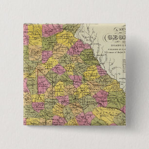 New Map Of Georgia 2 Inch Square Button