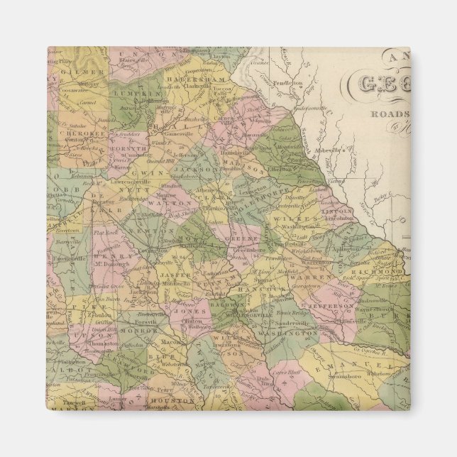 New Map Of Georgia Magnet (Front)