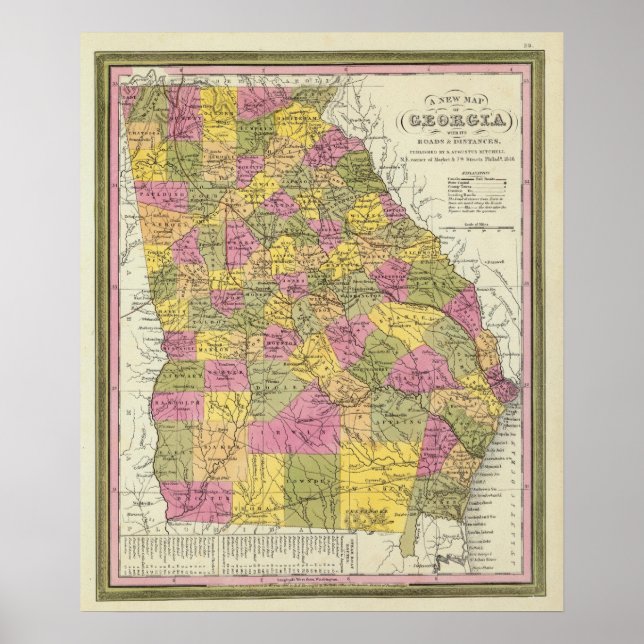New Map Of Georgia Poster (Front)