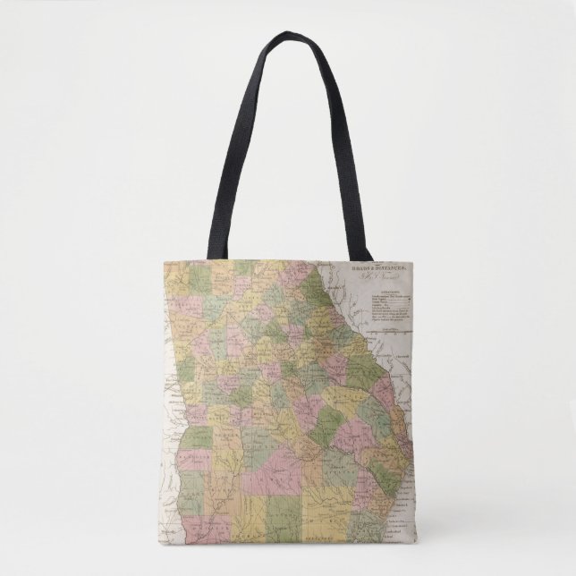 New Map Of Georgia Tote Bag (Front)