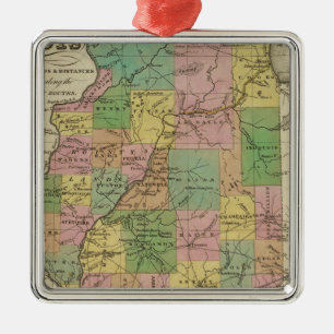 New Map Of Illinois Metal Ornament
