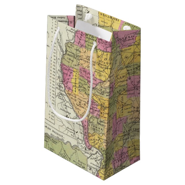 New Map Of Illinois Small Gift Bag (Back Angled)