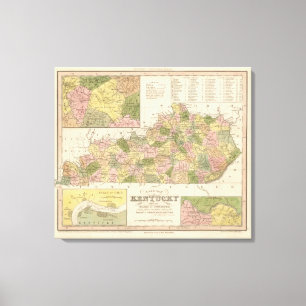 New Map Of Kentucky 2 Canvas Print
