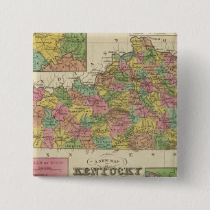 New Map Of Kentucky 2 Inch Square Button