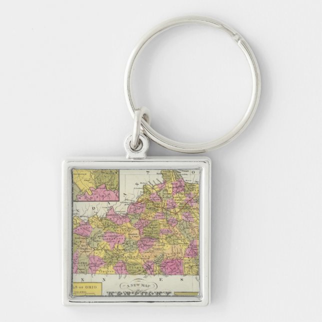 New Map Of Kentucky Keychain (Front)