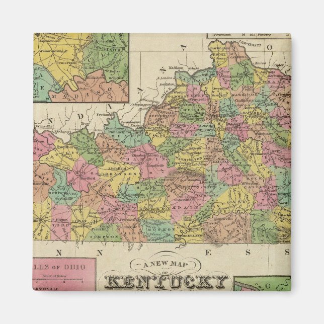 New Map Of Kentucky Magnet (Front)