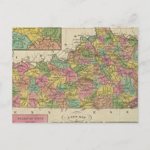 New Map Of Kentucky Postcard