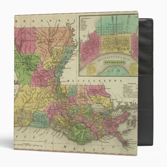 New Map Of Louisiana 2 Binder (Front/Inside)
