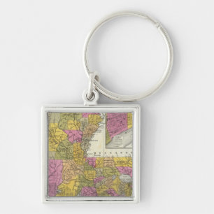New Map Of Louisiana 3 Keychain