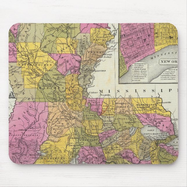 New Map Of Louisiana 3 Mouse Pad (Front)