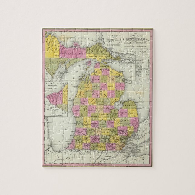 New Map Of Michigan 2 Jigsaw Puzzle (Vertical)