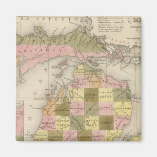 New Map Of Michigan Magnet