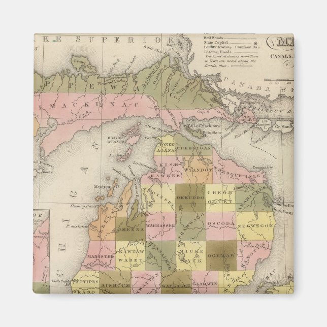 New Map Of Michigan Magnet (Front)