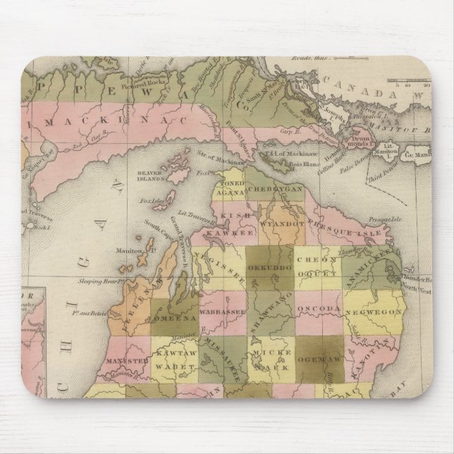 New Map Of Michigan Mouse Pad (Front)