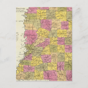 New Map Of Mississippi Postcard