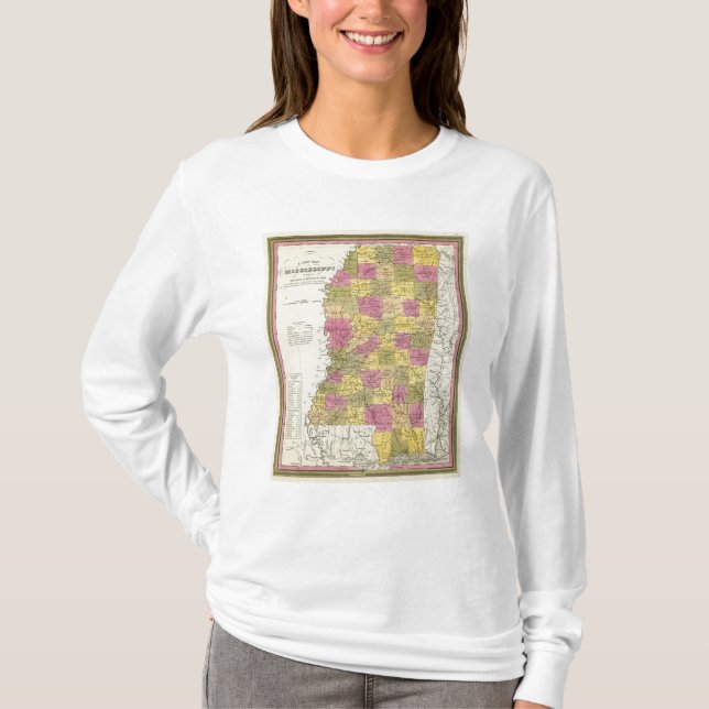 New Map Of Mississippi T-Shirt (Front)