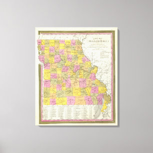 New Map Of Missouri 2 Canvas Print