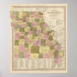 New Map Of Missouri 2 Poster