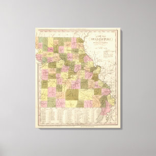 New Map Of Missouri Canvas Print