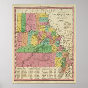 New Map Of Missouri Poster