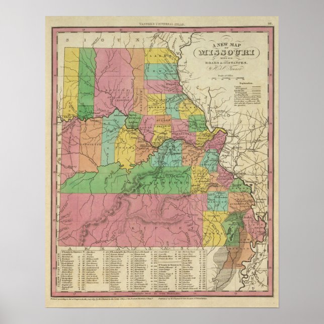 New Map Of Missouri Poster (Front)