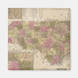 New Map Of North Carolina Magnet