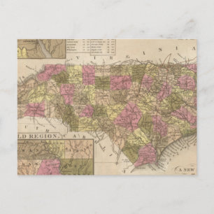 New Map Of North Carolina Postcard