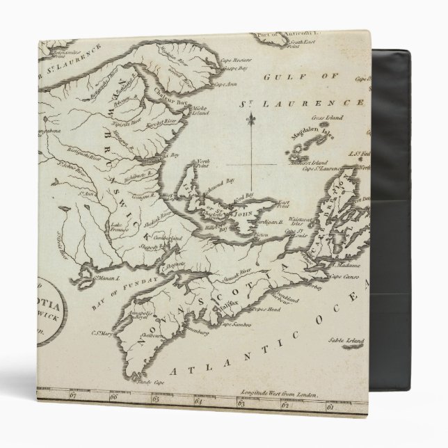 New Map of Nova Scotia, New Brunswick Binder (Front/Inside)