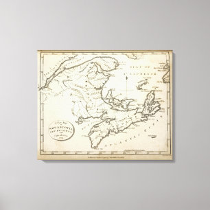 New Map of Nova Scotia, New Brunswick Canvas Print