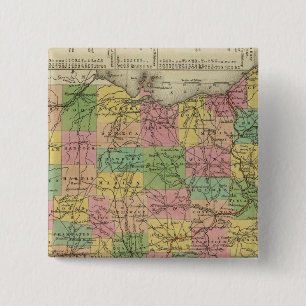 New Map Of Ohio 2 Inch Square Button