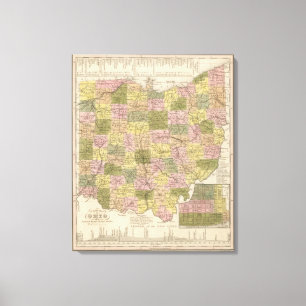 New Map Of Ohio Canvas Print