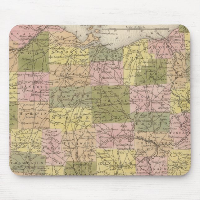 New Map Of Ohio Mouse Pad (Front)