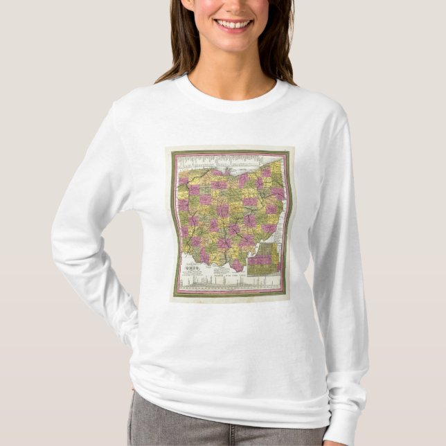 New Map Of Ohio T-Shirt (Front)