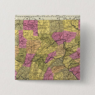 New Map Of Pennsylvania 2 Inch Square Button