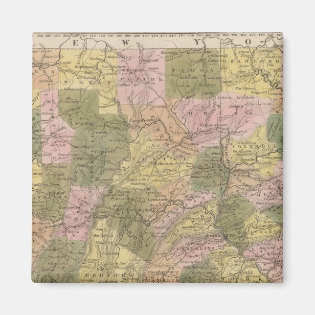 New Map Of Pennsylvania Magnet (Front)