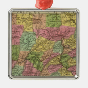 New Map Of Pennsylvania Metal Ornament