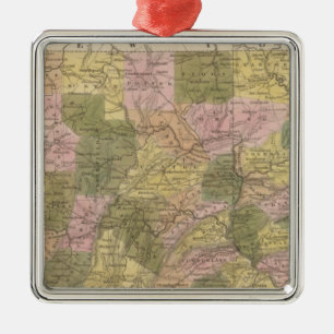 New Map Of Pennsylvania Metal Ornament