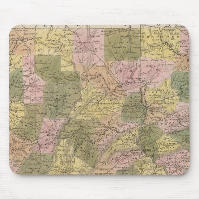 New Map Of Pennsylvania Mouse Pad (Front)