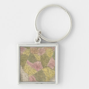 New Map Of South Carolina 2 Keychain