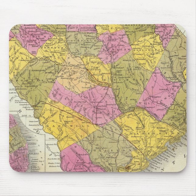 New Map Of South Carolina Mouse Pad (Front)