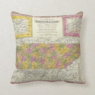 New Map Of Tennessee Throw Pillow