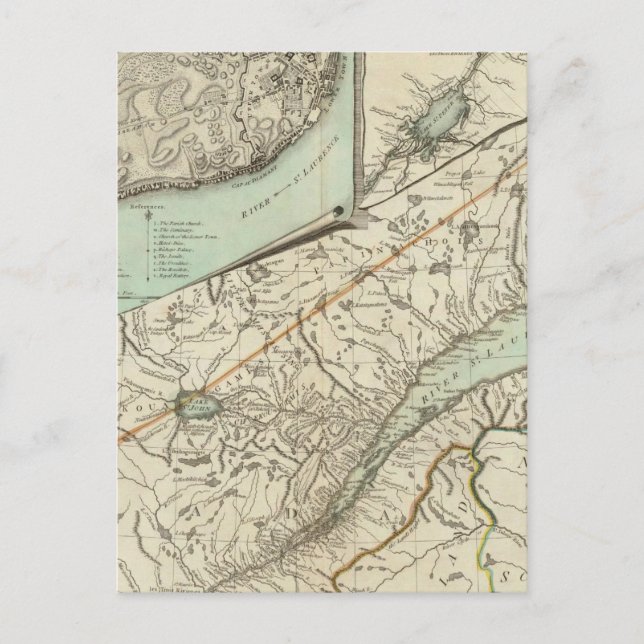 New Map Of The Province of Quebec Postcard (Front)