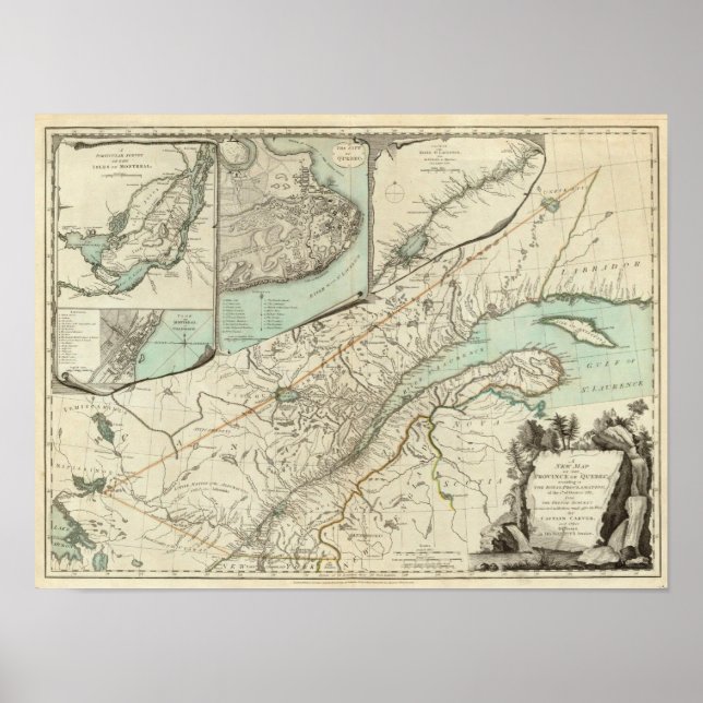 New Map Of The Province of Quebec Poster (Front)